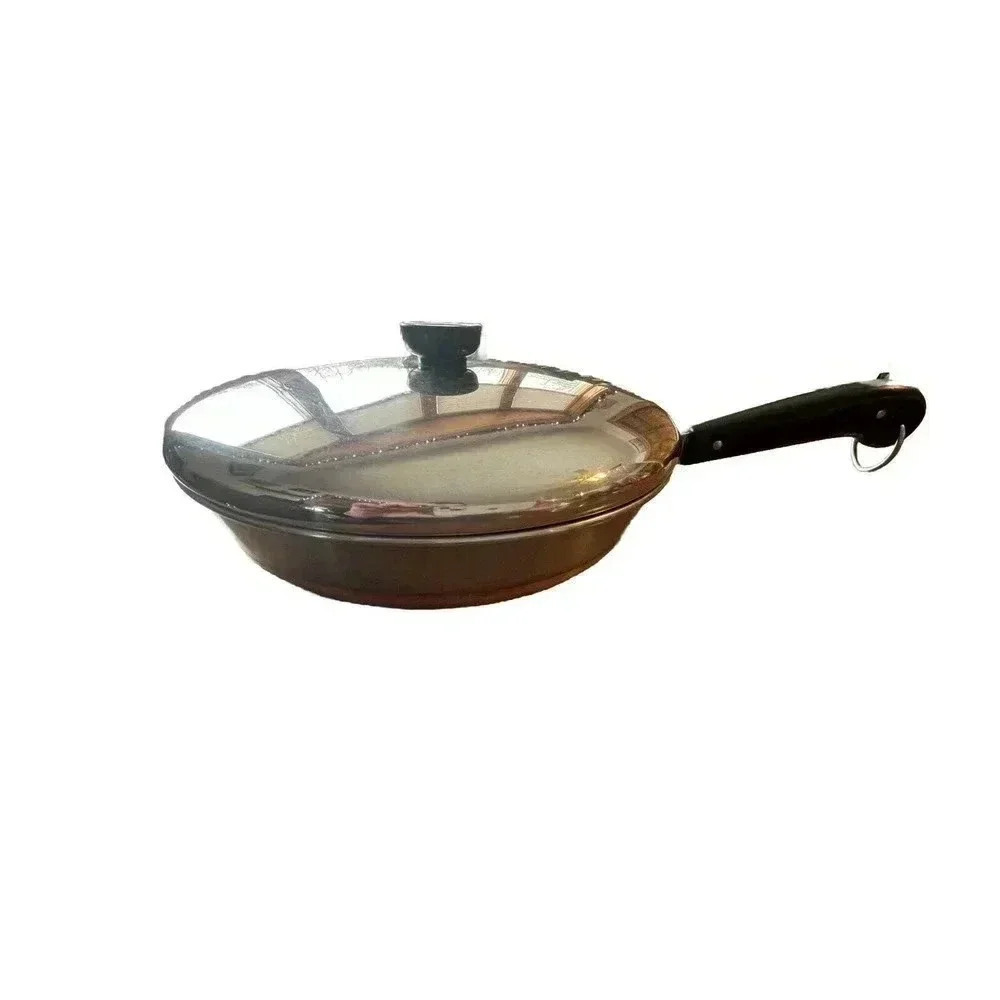 Revere Ware 1801 Copper Bottom 8" Frypan With Lid Process Patent #2363973